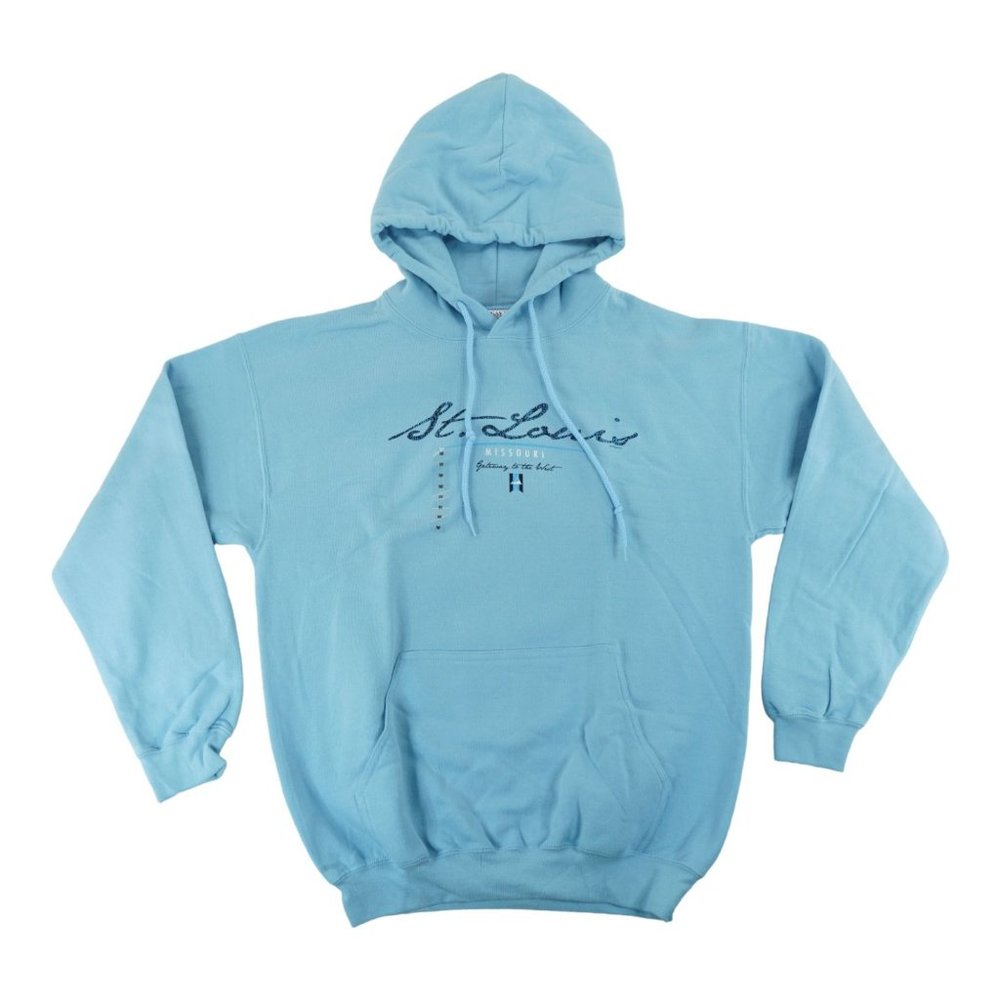 NEW St Louis Missouri Sweater Hoodie‎ Men's Size Medium Light Blue